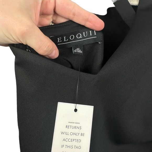 NWT ELOQUII Black Puff Sleeve‎ Tie Back Cuff Pencil Ponte Dress Plus Size 22 NEW - Picture 6 of 15